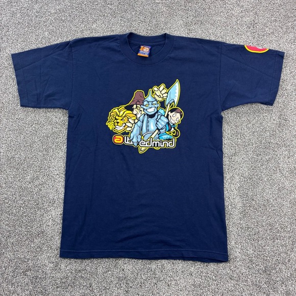 Vintage Altered Mind Shirt Mens Large Blue Wizard Of Oz Rave Cyber Grunge Skate - Picture 1 of 6